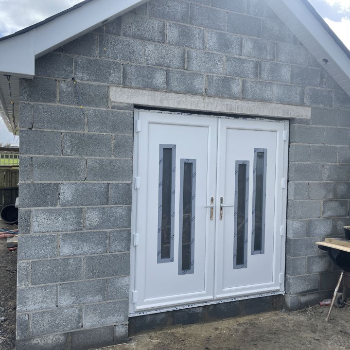 Garage doors and window