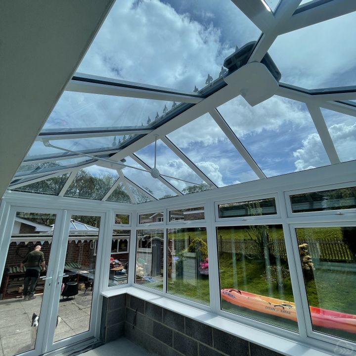Conservatory with glass roof