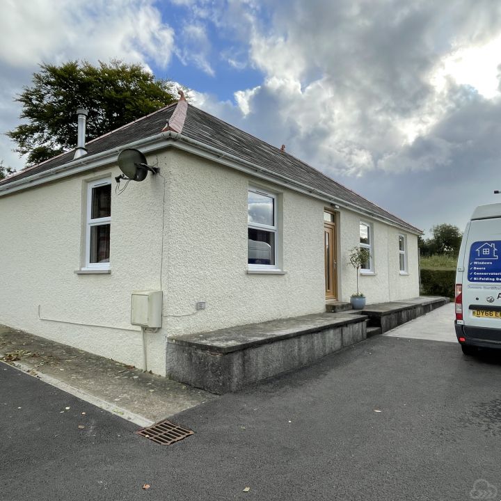 White windows Irish oak doors
