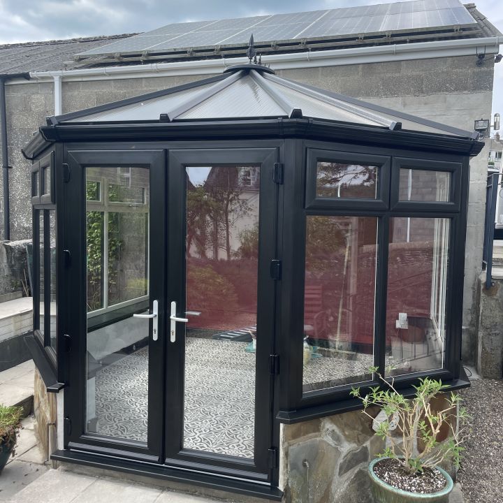 Black upvc conservatory